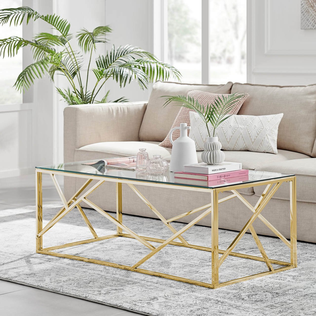 Amalfi Gold Chrome Coffee Table